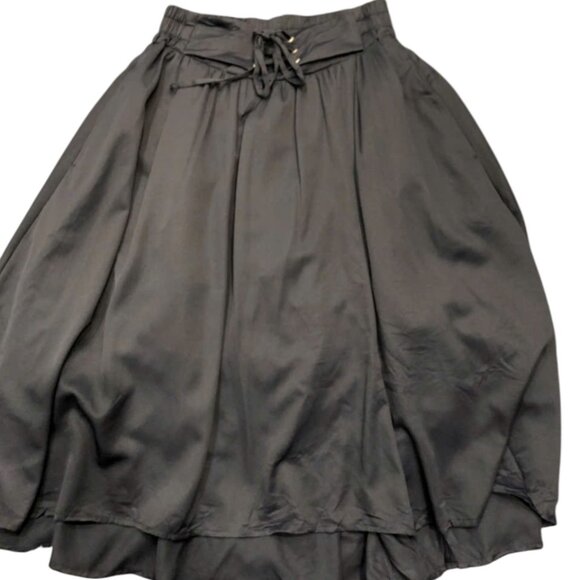 Dresses & Skirts - Black Layered Satin Skirt